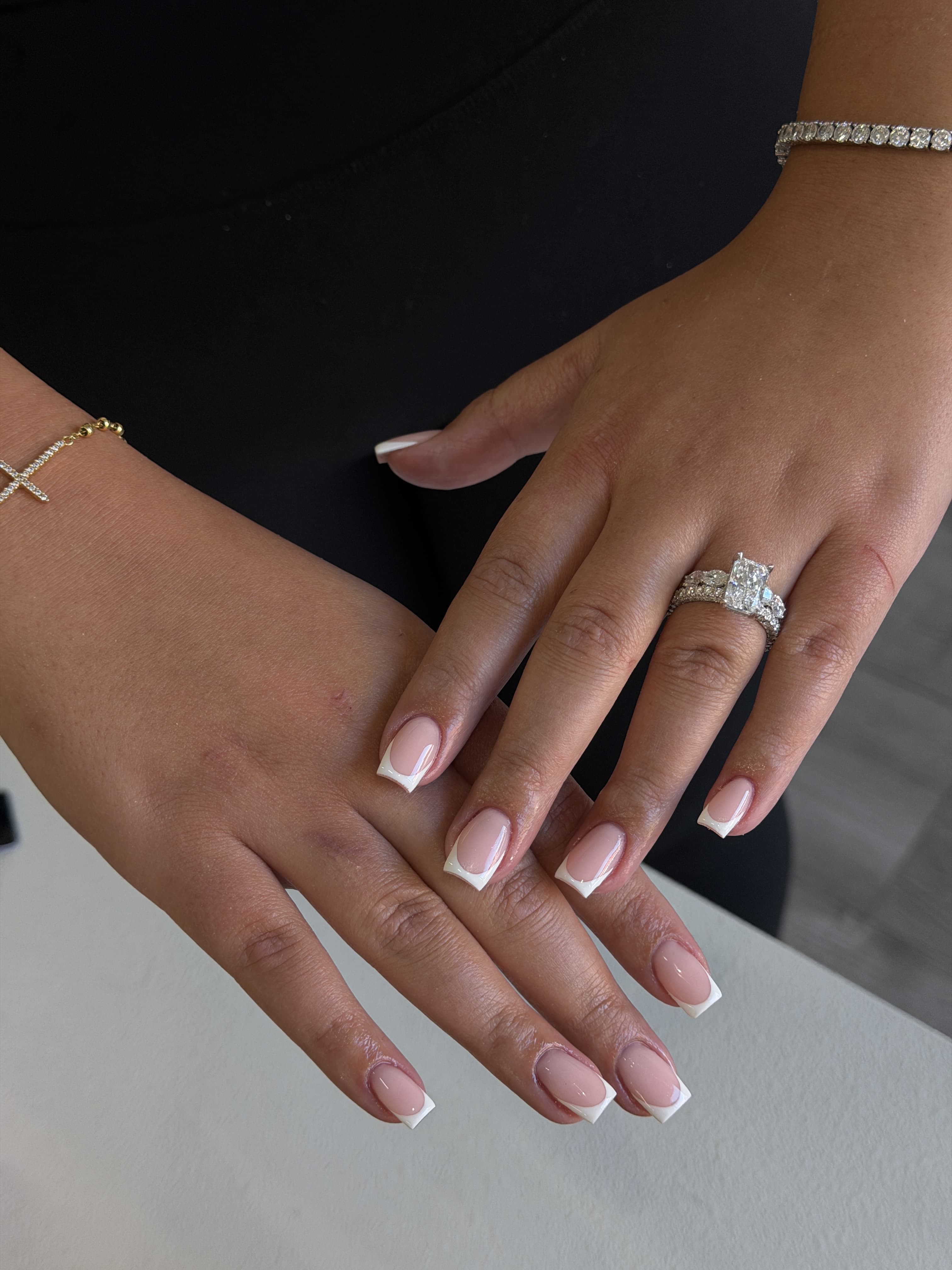 Milky pink gel overlay